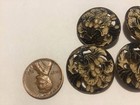 5 Antique Vintage Enamel Brass  Metal Floral Cut Out Sewing Buttons
