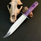 8 3  Stainless Dagger Knife Full Tang Resin Handle Fix Blade Leather Sheath