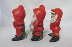  3  Vintage 1970 s Ceramic Christmas Dwarf Elf Garden Gnome Hand Painted Statue