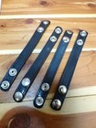 4 Set Hume Gloss Black Police Duty Belt Keepers 3 4  Wide W Double Chrome Snaps