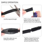 25ft - 1 Inch Cable Management Sleeve Protector wire Loom 1 -25ft  Black red 