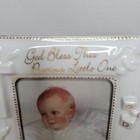 Roman  Inc White Ceramic Baby Photo Frame  god Bless This Precious Little One 