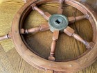 Vintage 26  Overall Width Ship s Wheel Brass Hub
