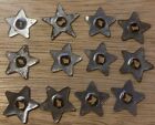 Awesome Antique Rare Star Tobacco Chew Cigarette Tag Tin Star Shape Lot Of 12