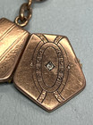 Victorian Mourning Locket Fob Pendant Pocket Watch Chain Gold Plated Two Photos