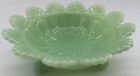 Berry Bowl - 3 Footed Klondyke Pattern - Jade Jadeite Green Glass - Mosser Usa