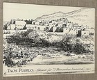 Eric Sloane Original Pen   Ink Drawing    taos Pueblo    New Mexico 1961
