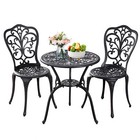 Outdoor Patio Furniture Set 3 Piece Bistro Table 2 Chairs