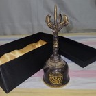 Vintage Pentagram Wiccan Pagan Witchcraft Brass Bell Altar Ritual Vajra Bell 
