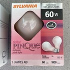 4 Vintage Soft Pink Light Bulbs    Ge Sylvania Pinkque