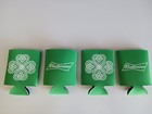 4 Budweiser Green Koozie Coozie Double Sided St Patrick   s Day Beer Cooler