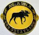 Alaska Hiking   Walking Stick Medallion With Mount Tacks The Great Land Moose
