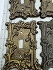 Lot Of 5 Vintage Brass Electrical  Light Switch  Cover Plate Deco  Unmarked