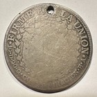 1838 South Peru Cuzco 8 Reales Silver Rare Type Coin Volcano Holed