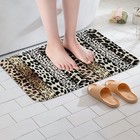 Cheetah Print Bath Mat Leopard Zebra Giraffe Skin Non Slip Absorbent Bath Rug   