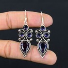Amethyst Gemstone Handmade 925 Sterling Silver Jewelry Earring 2 36 