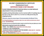 Kosovo Campaign Medal Commemorative Certificate   W printing Type-1