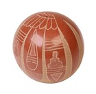 Santa Clara Pueblo Carved Redware Pottery By Camillo Sunflower Tafoya