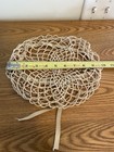 Handmade Crocheted Snood Hair Net Ladies Victorian Style Ivory Cotton W  Ribbon