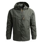 Men s Water Resistant Zip Up Hooded Windbreaker Hiking Tactical Jacket Coats