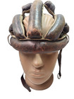 Vintage Ussr Leather Cycling Helmet Hairnet Soviet Road Racing Bicycle