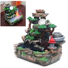 Indoor Water Fountain With Led And Mist Resin Rockery Fengshui Tabletop Decor Us