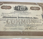 1944 Aluminum Industries Inc Stock Certificate 50 Shares Cincinnati Ohio