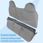 2pcs Full Front Bench Leather Gray Seat Cover For 2003-2007 Ford F250 F350 F450