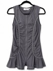 Pile Of Face Paris Gray Sleeveless Zip Front Peplum Tunic Top Size Sm To Med