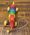1950s Vintage Playskool Wooden Wiener Dog Pull Toy   Scarce