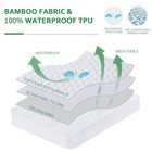 Cooling Bamboo Waterproof Mattress Protector 3d Air Soft Bed Pad Cover Queen 