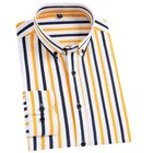 Mens Dress Shirts Long Sleeves Formal Slim Business Striped Casual Shirts Tops