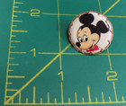 Vintage Walt Disney Mickey Mouse Button 1960s Novelty Pin Tin Litho Pinback Nos