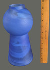 Mid-century Modern Italian Art Glass Blue Swirl Unusual Shape Vase