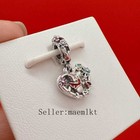 New 925 Sterling Silver Winnie The Pooh   Piglet Double Dangle Charm