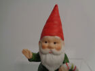 Vintage Gnome Elf Holding Candy Cane Ceramic Bisque Figurine