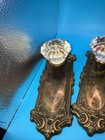 Vintage Antique 4 Pc Cast Bronze Victorian Ornate Hardware Set 