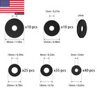 120pcs Flat Rubber Washers Assortment Kit 16 18 20 25 30mm Black Washer vibratio