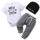 Newborn Infant Baby Boy Clothes Outfits New To The Crew Outfits Long Pants 