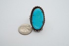 Vintage Native American Navajo Sterling Silver Turquoise Ring Size 8
