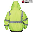Hi-vis Insulated Safety Bomber Reflective Jacket With Quilted Liner Road Work