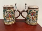 2 Vintage Gerz German Beer Steins W  Pewter Lids-never Used  Excellent Condition