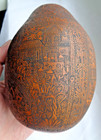 Antique South American Folk Art Carved Gourd Bull Fighter  Church  Farmer  Llama