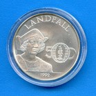 1992 Jamaica Silver  25 Dollars Landfall 23 3299g Coin In Acrylic Case