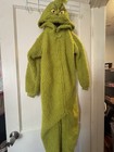 Dr  Seuss The Grinch Green Hooded Fleece Zip One-piece Pajamas Size S