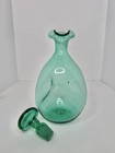 Vintage Mcm Blenko Glass 49 Pinched Decanter In Sea Green W stopper