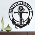 Personalized Anchor Metal Name Sign Nautical Home Decor Wall Art Gift
