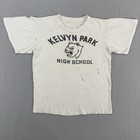 Vintage 50s 60s Paper Thin Highschool T Shirt Distress 19x23 Panther Kelvyn Park
