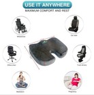 Seat Cushion Office Chair  Car And Lumbar Support Memory Foam Pillow Gray Set