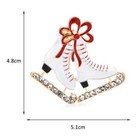 Christmas Skate Brooch Pin     Crystal Rhinestone Christmas Jewelry Gift For Women